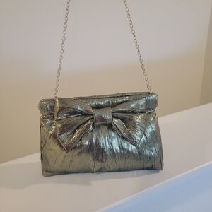 Metallic ribbon bag